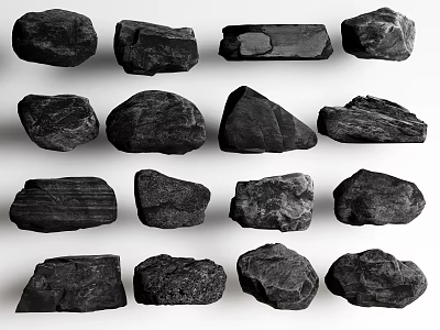 Natural Rockery Stones With Various Shapes And Sizes For Garden Landscaping 3d model