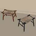 Woven Seat Stools With Brown And Black Wooden Frames For Modern Home Decor