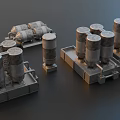 Industrial Equipment Featuring Large Storage Tanks Reactors And Pipeline Systems