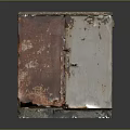 Old Rusty Metal Computer Cabinet With Red Gray Rust And Locked Door 3d model