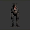 Detailed 3D Render of Ferocious Dinosaur Creature With Open Mouth and Scaly Skin