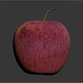 Fresh Red Yellow Apple with Stem on Dark Background Juicy Ripe Fruit