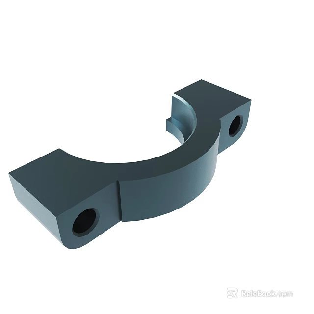 Industrial U Shaped Metal Mechanical Component With Holes On Both Ends 3d model 