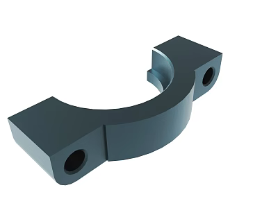 Industrial U Shaped Metal Mechanical Component With Holes On Both Ends 3d model