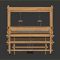Traditional Handcrafted Wooden Loom with Frame Structure for Weaving Textile Crafts