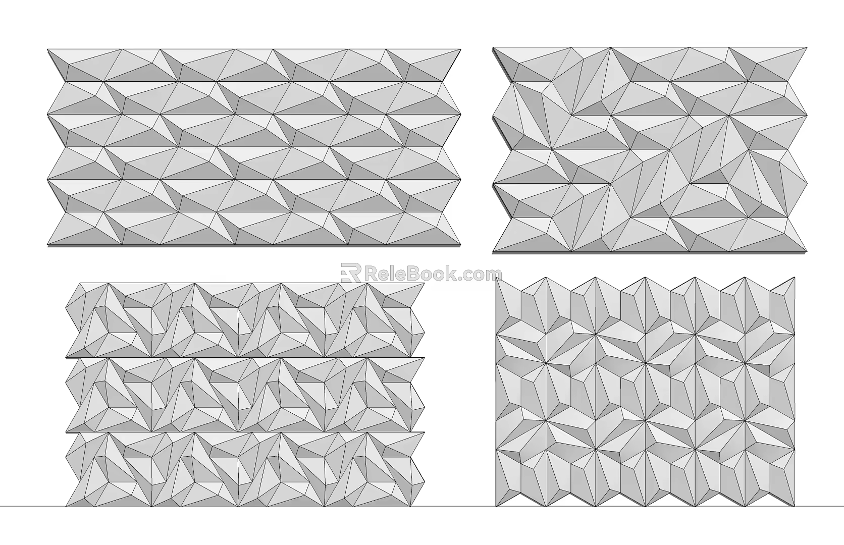 Modern Wall Panel Triangular Concave-Convex Wall Panel 3d model