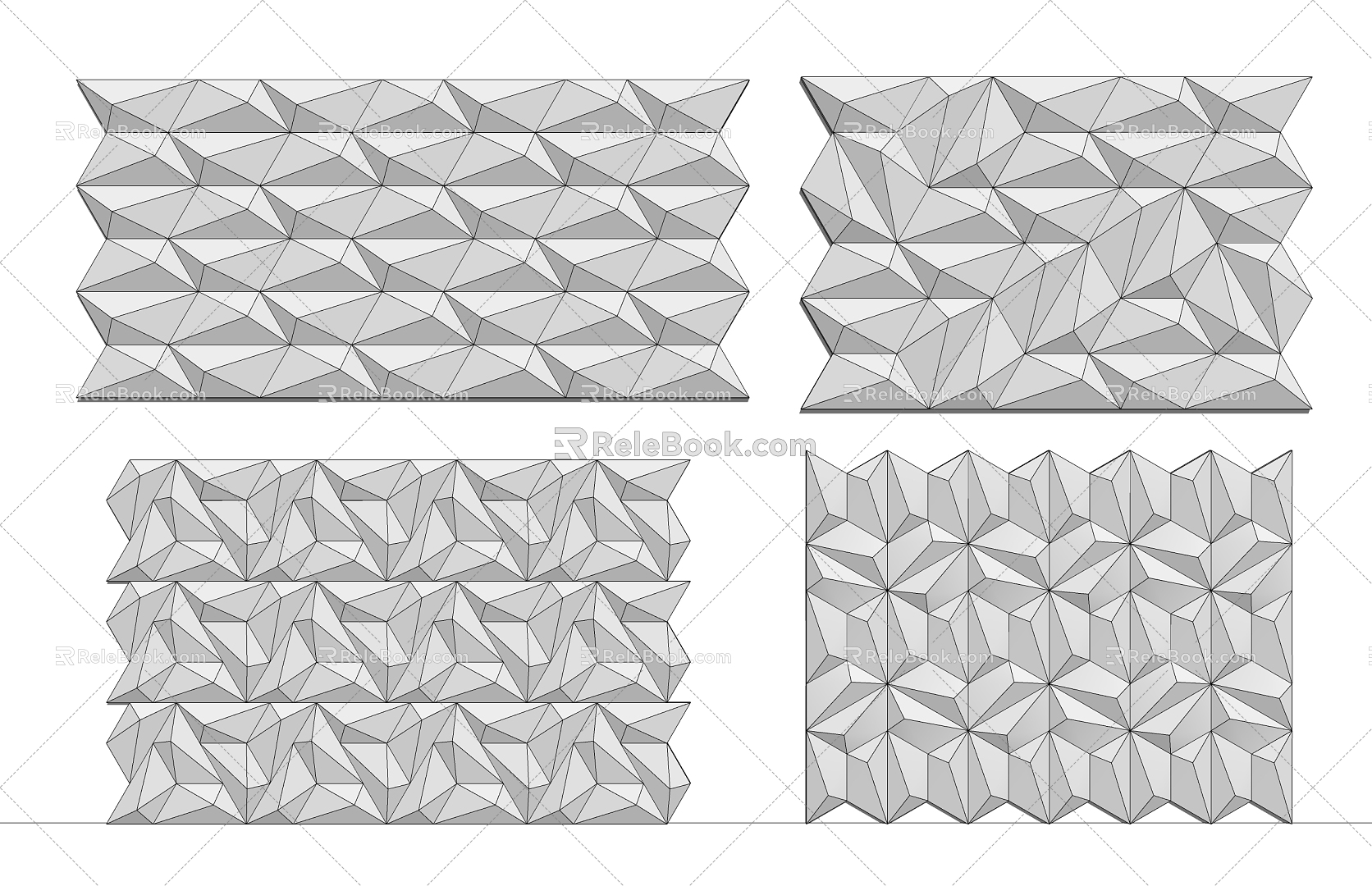 Modern Wall Panel Triangular Concave-Convex Wall Panel model