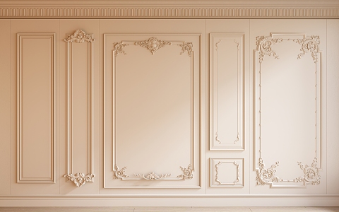 French Wall Panel Carved Wall Panel Wall Trim Plaster Line 3d model