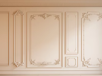 French Wall Panel Carved Wall Panel Wall Trim Plaster Line 3d model