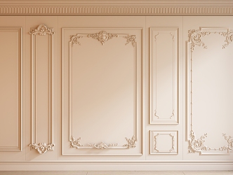 French Wall Panel Carved Wall Panel Wall Trim Plaster Line 3d model