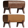 Modern Upholstered Sofa Bench With Brown Beige Fabric And Wooden Legs