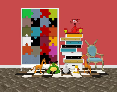 Modern Decorative Cabinet 3d model Modern Decorative Cabinet 3d model