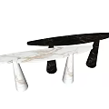 Elegant Modern Console Table With Marble Surface And Tapered Legs Design 3d model