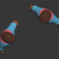 Two 3D Cartoon Characters With Blue Outfit Brown Hair And Similar Design