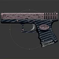 Engraved Carbon Fiber Pistol With Metallic Surface And GS Logo Design