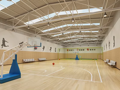 modern basketball hall 3d model