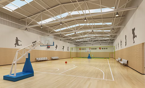 modern basketball hall 3d model