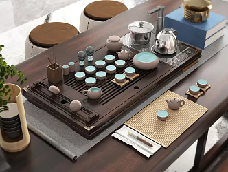 New Chinese Tea Set Tea Table Tea Set 3d model