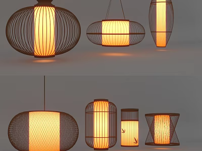 Modern Lighting Combination With Metal Frame Warm Light And Various Shapes 3d model