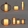 Modern Lighting Combination With Metal Frame Warm Light And Various Shapes 3d model