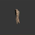 Traditional Hand Carved Wooden Sculpture With Intricate Patterns And Fringed Details