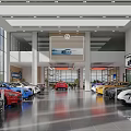 Modern Car Dealership Showroom With Various Colored Vehicles On Display Bright Lighting And Large Windows