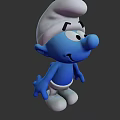 Smurf Cartoon Character With Blue Skin White Hat And Smiling Expression