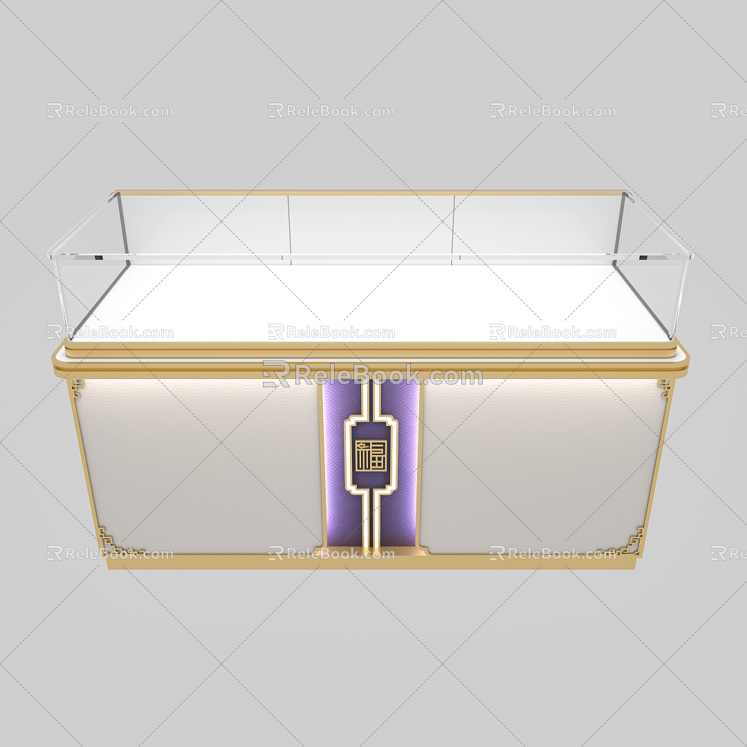 New Chinese Counter Display Cabinet Jewelry Cabinet 3d model