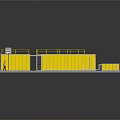 Yellow Modular Industrial Plant Design With Multiple Buildings And Metal Platforms
