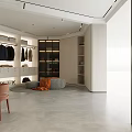 Modern Luxury Cloakroom Boutique Interior With Elegant Design And Spacious Layout 3d model