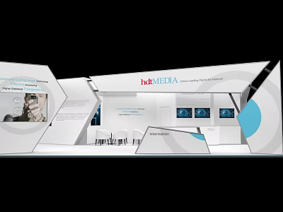 batMEDIA Exhibition Stand Design With Digital Screens And Information Panels 3d model