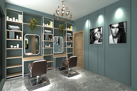 Modern Fashion Door Head Barber Shop 3d model