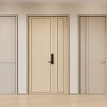 Modern Wooden Hinged Doors With Different Panel Designs And Handles For Interior 3d model