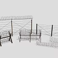 Roadside Security Fencing With Coiled Barbed Wire And Steel Posts For Protection