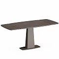 Sleek Modern Table With Smooth Rectangular Top And Single Pedestal Base