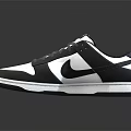 Black White Gray Leather Sneakers With Lace Up Design And Swoosh Logo Rubber Sole