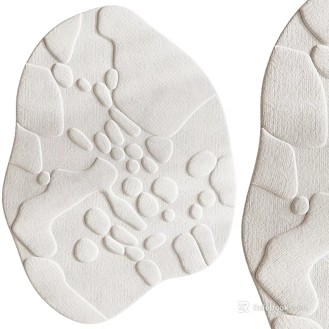 Unique Shaped Rug With Abstract Stone Pattern And Soft Texture For Home Decor 3d model 