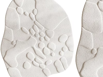 Unique Shaped Rug With Abstract Stone Pattern And Soft Texture For Home Decor 3d model