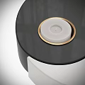 Yin Yang Shaped Device With Black And White Sections And Circular Components