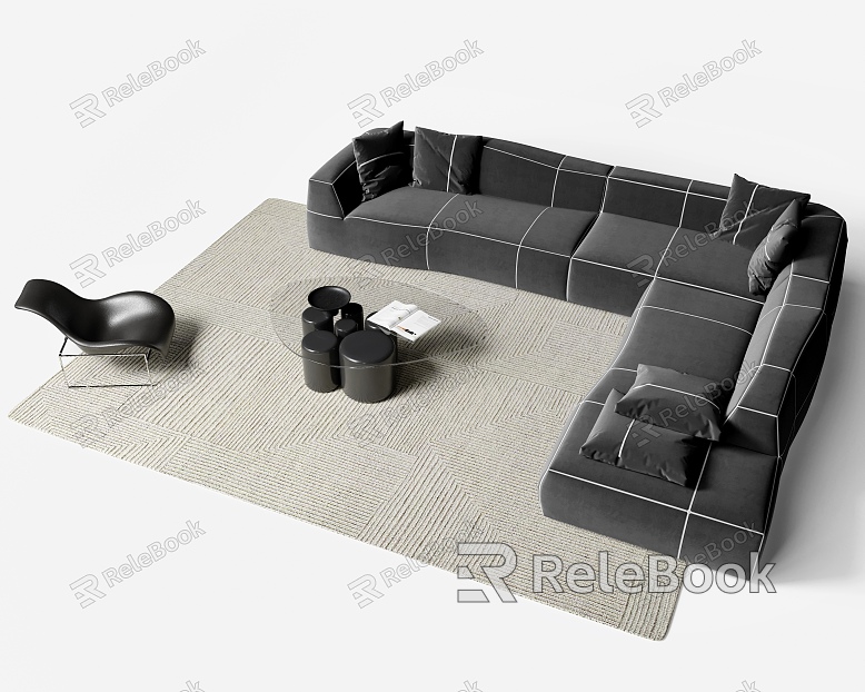 Modern Sofa Coffee Table Combination Multi-person Sofa Leisure Chair model