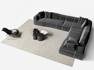 Modern Sofa Coffee Table Combination Multi-person Sofa Leisure Chair model