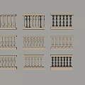 Several White Railings With Various Designs And Styles Showcased On Gray Background