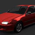 Red Honda Two Door Sedan With Shiny Exterior And Modern Design
