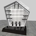 Unique Irregular Geometric Display Structure With Hand Models Shelves And Base Stones