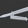 Folding Knife Weapon Two Pieces Open And Folded Metal Detailed Structural Sharp Blade Modern Design 3d model