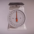 Vintage Mechanical Kitchen Scale With White Body And Red Pointer Dial 3d model