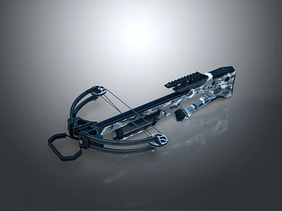 Modern Tactical Crossbow With Transparent Body Metal Frame Integrated Scope And Advanced String Mechanism 3d model