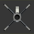 Tactical Missile Weapon With Metallic Body Orange Stripes And Tail Fins