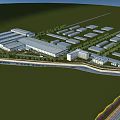 Modern Large Scale Industrial Factory Complex With Multiple Buildings Greenery And Roads