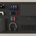 Digital combination computer hole board monitor keyboard mouse audio office supplies 3d model